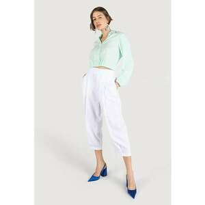 Pantaloni De Dama Alb Regular Fit - White imagine