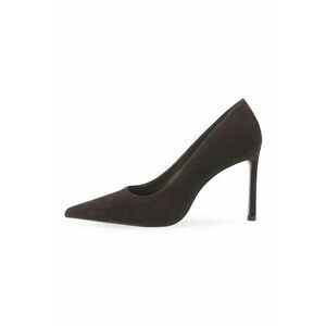 Pantofi de piele intoarsa cu varf ascutit - Maro inchis imagine