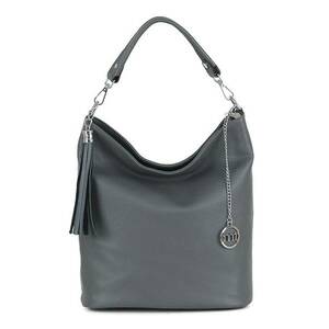 Geanta hobo din piele cu accesoriu cu canaf Sabaudia - Gri imagine