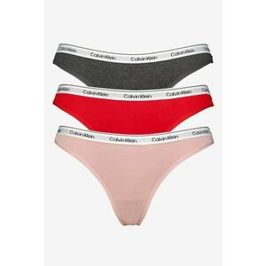 Set de chiloti tanga cu logo - 3 perechi - Rosu vermillion/Roz prafuit/Gri inchis imagine