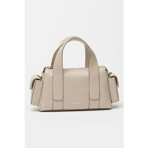 Geanta crossbody de piele ecologica cu bareta detasabila de umar si model jacquard - Maro taupe deschis imagine