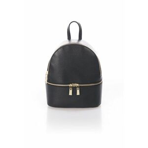 Rucsac de piele cu fermoar - Negru imagine