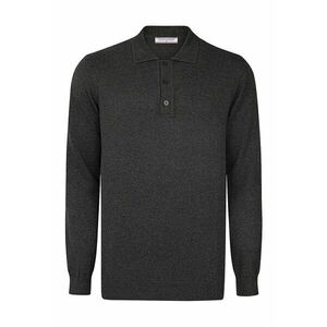 Bluza polo slim fit - Gri antracit imagine