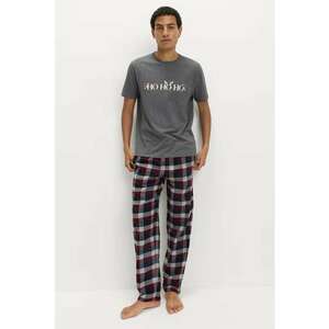 Tricou de pijama cu model tematic de Craciun - Gri imagine