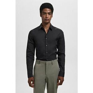 Camasa eleganta cu model uni si maneci lungi - Negru imagine