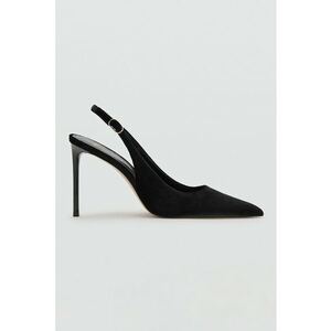 Pantofi slingback cu toc stiletto si varf ascutit - Negru imagine