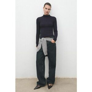 Bluza uni slim fit - Gri carbune imagine