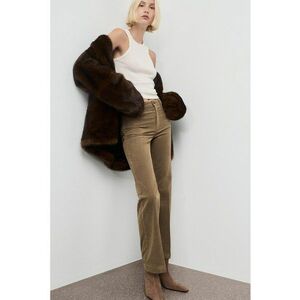 Pantaloni evazati din reiat - Caramel imagine