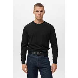 Pulover slim-fit din lana - Negru imagine