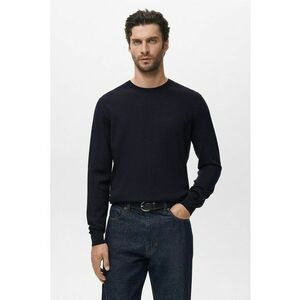 Pulover slim-fit din lana - Bleumarin imagine