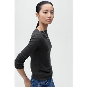 Bluza cu model uni - Gri inchis imagine