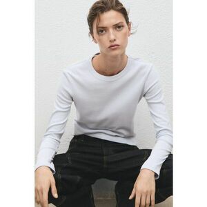 Bluza regular fit cu decolteu rotund - Alb murdar imagine