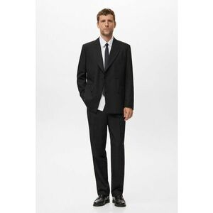 Pantaloni eleganti regular fit din amestec de lana - Negru stins imagine