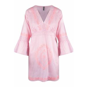 Rochie de plaja cu decolteu in V - Roz pastel imagine