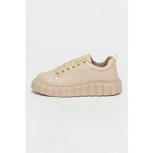 Pantofi sport de piele ecologica cu logo - Bej deschis imagine