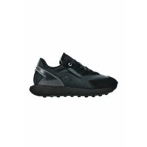 Pantofi sport de piele si piele intoarsa cu logo - Negru/Gri carbune imagine
