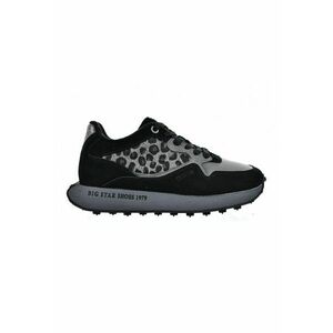 Pantofi sport cu garnituri de piele intoarsa - Negru/Gri imagine