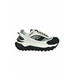 Pantofi sport wedge cu detalii contrastante - Alb fildes/Negru imagine