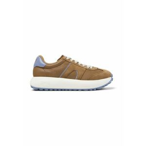 Pantofi sport flatform din piele - Albastru lavanda/Caramel imagine