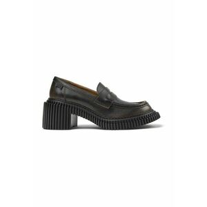 Mocasini uni din piele - Negru/Maro imagine