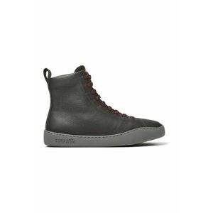 Pantofi sport high-top din piele - Gri inchis imagine