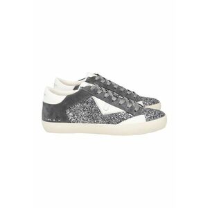 Pantofi sport cu segmente stralucitoare - Alb/Argintiu/Gri inchis imagine