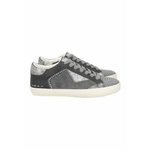 Pantofi sport cu insertii din piele - Argintiu/Gri inchis imagine