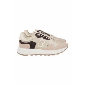 Pantofi sport cu segmente din piele intoarsa - Maro inchis/Bej deschis imagine