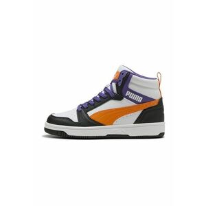Pantofi sport Rebound V6 mid-cut din piele ecologica - Alb/Portocaliu/Violet imagine