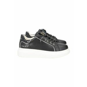 Pantofi sport cu insertii din piele - Negru imagine