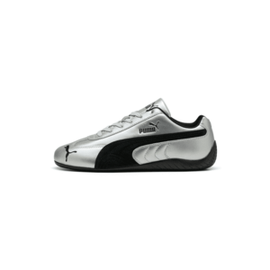 Pantofi sport Speedcat Metallic din piele cu aspect metalizat - Negru/Argintiu imagine