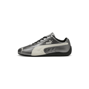 Pantofi sport Speedcat Metallic din piele cu aspect metalizat - Alb fildes/Argintiu inchis imagine
