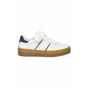 Pantofi sport low-cut de piele ecologica - Alb/Gri carbune imagine