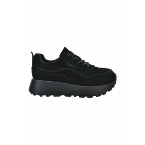 Pantofi sport flatform de piele intoarsa - Negru imagine