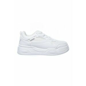 Pantofi sport de piele ecologica cu logo discret - Alb imagine