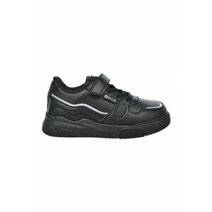 Pantofi sport de piele ecologica cu velcro - Negru imagine