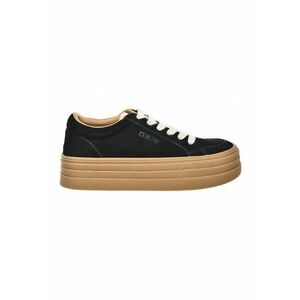Pantofi sport flatform de piele intoarsa - Negru imagine