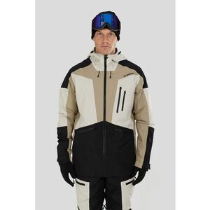 Jacheta impermeabila pentru ski Rigel 3L - Negru stins/Alb murdar/Bej deschis imagine