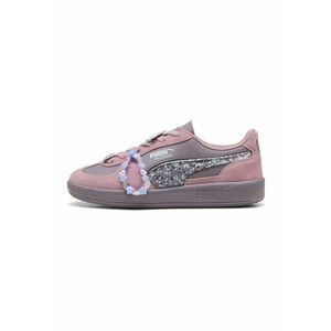 Pantofi sport de piele intoarsa cu imprimeu Hello Kitty si accesoriu bratara - Gri deschis/Roz somon imagine