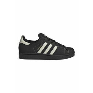 Pantofi sport de piele intoarsa cu garnituri de piele Superstar II - Negru/Alb murdar imagine