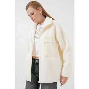Palton dama palton supradimensionat - detalii de buzunar - bej natural - textil imagine