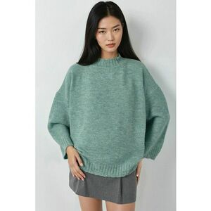 Pulover dama - tricotat supradimensionat - verde menta - material tricot - One Size imagine