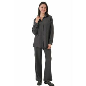 Compleu dama - Gri carbune - Tricot - 2 piese imagine