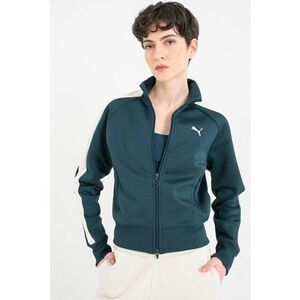 Bluza de trening cu fermoar T7 Always On - Verde englez/Crem imagine