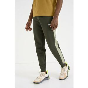 Pantaloni de trening relaxed fit cu benzi contrastante laterale - Kaki imagine
