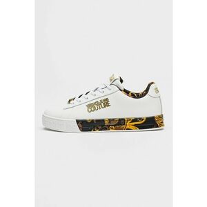Pantofi sport low cut din piele - Alb/Portocaliu pal imagine