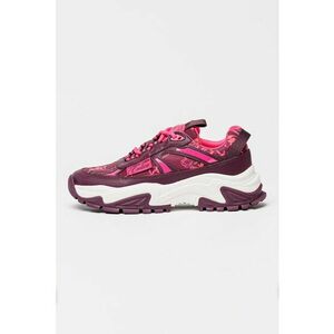 Pantofi sport cu talpa wedge si model logo - Roz aprins/Violet tyrian imagine