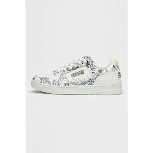 Pantofi sport din piele cu model logo - Alb/Verde pal imagine