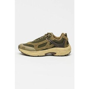 Pantofi sport Delta cu insertii de plasa si garnituri de piele intoarsa - Kaki inchis/Verde sparanghel imagine