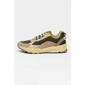 PAntofi sport Vortec cu model colorblock si garnituri de piele intoarsa - Kaki inchis/Grej imagine